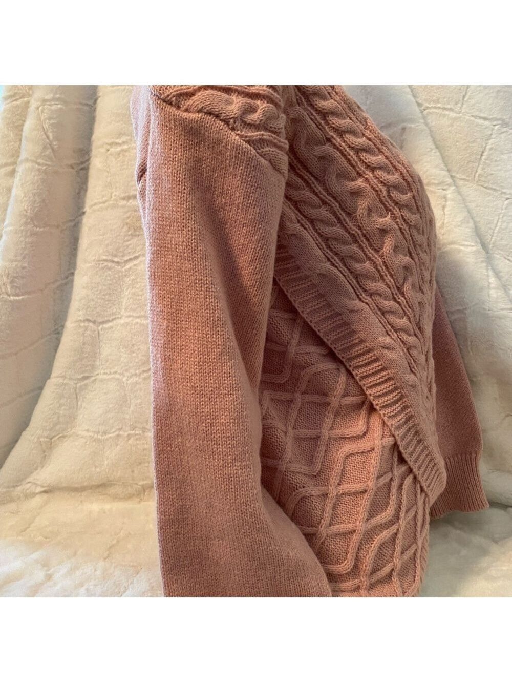 NoraCora Sweater Size S. Dusty pink/rose colored. Wrap front On Off Shoulder NEW - Picture 6 of 16